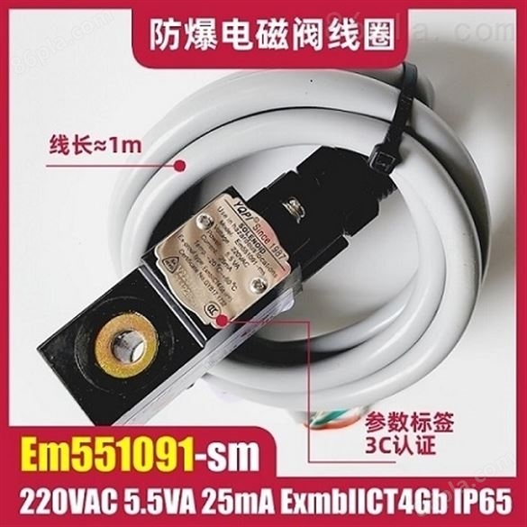 Em551090-ms 24VDC 3.0W防爆电磁阀线圈 3C